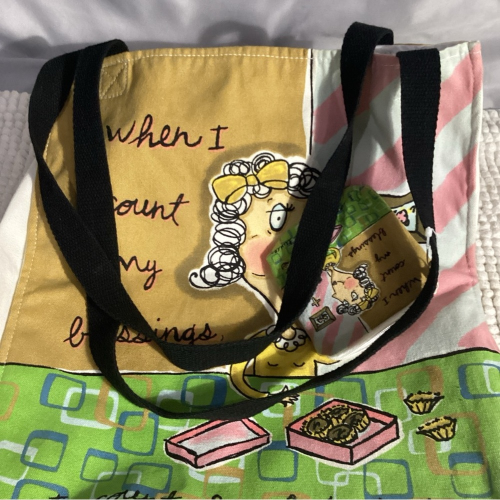 When I Count My Blessings I Count Chocolate Twice Canvas Tote Bag w/ Coin Bag - Picture 8 of 13
